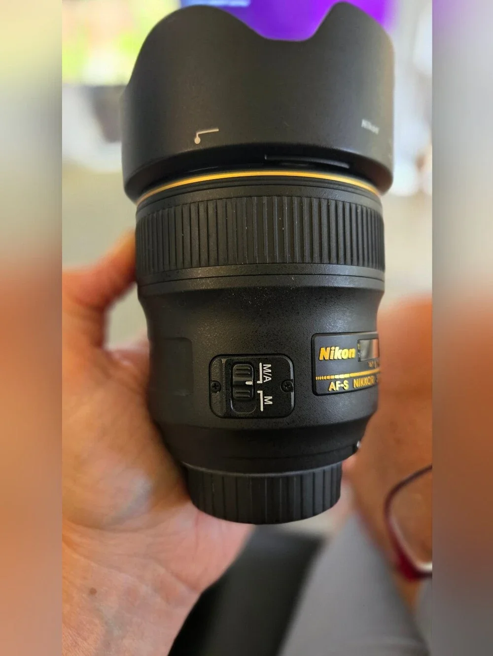 Nikon Black AF-S NIKKOR 35mm f/1.4G Prime Lens with Gold Accents